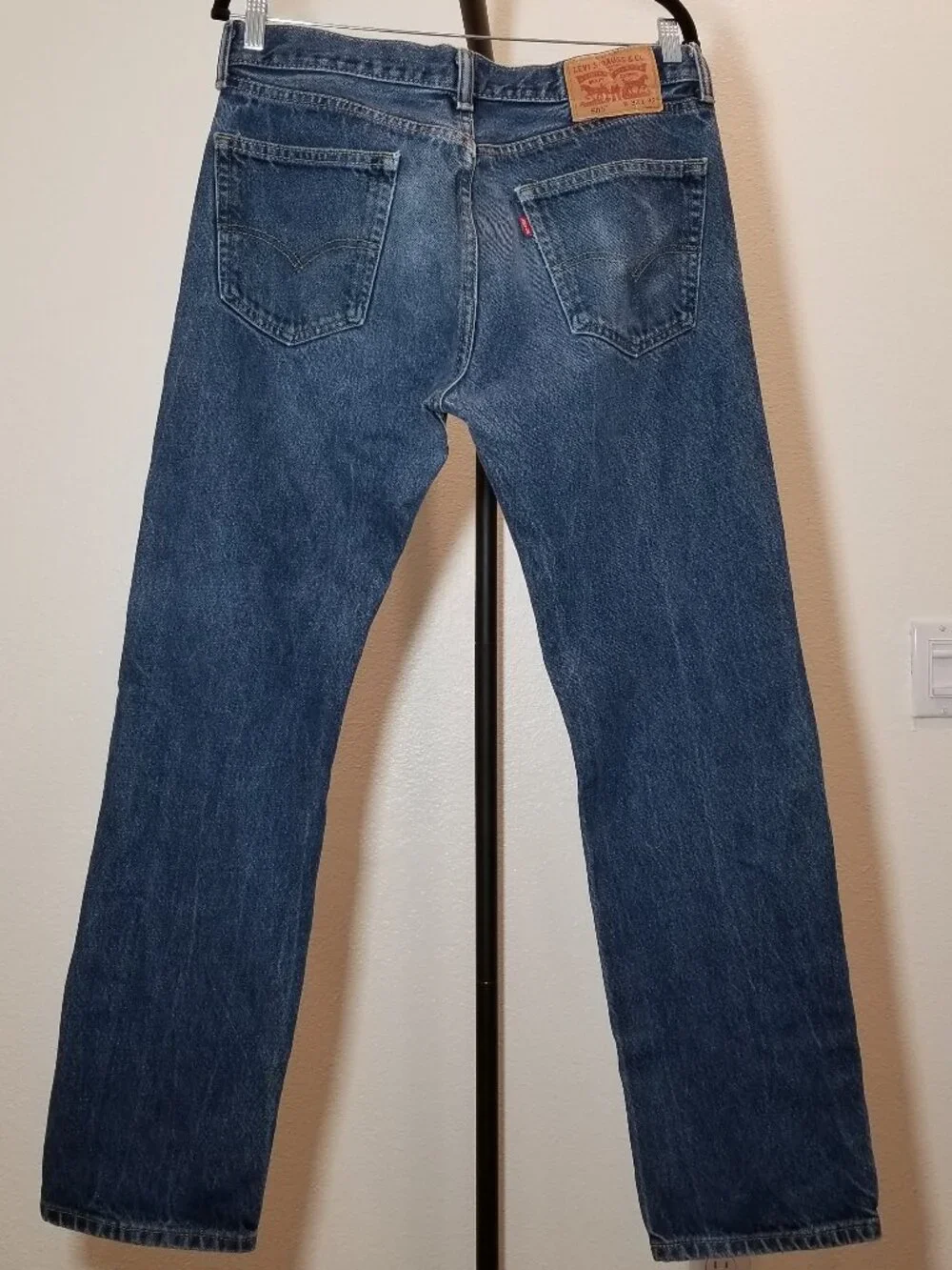Levi's 505 Mens 32x32 Regular Fit Straight Leg Jeans Medium Wash Retro Street
